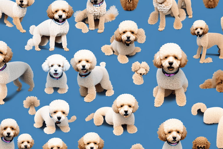 Several different types of poodle mix dogs