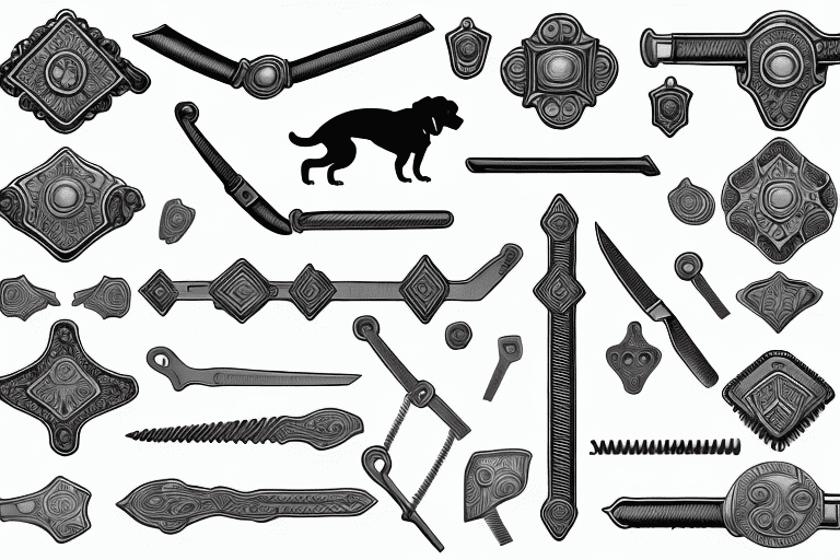 Several different types of prong collars