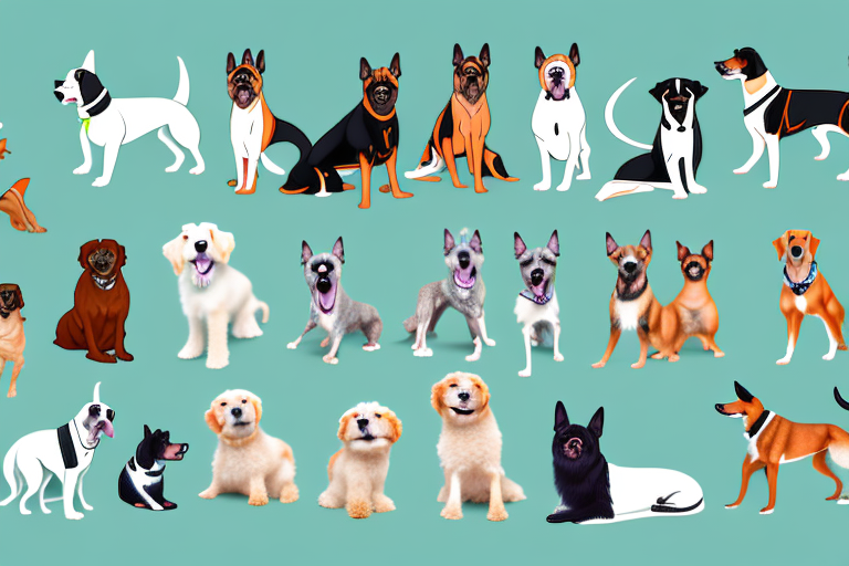 Several different types of dogs