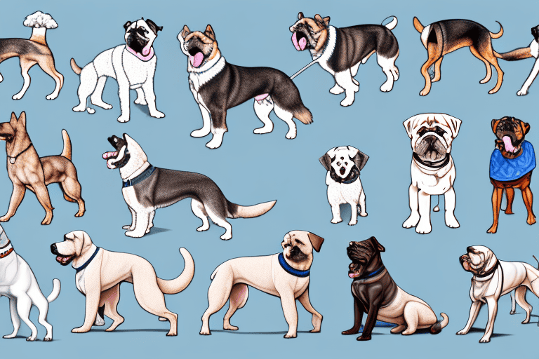 Several distinct purebred dogs