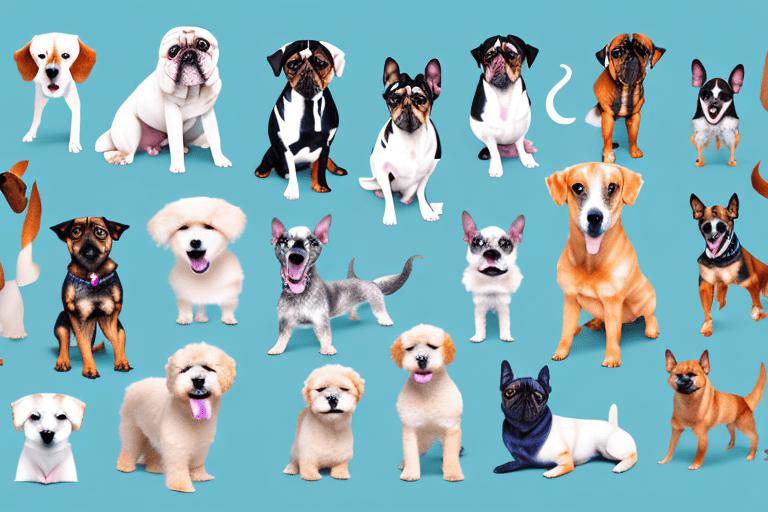 Various dogs showcasing different stages and types of pyoderma