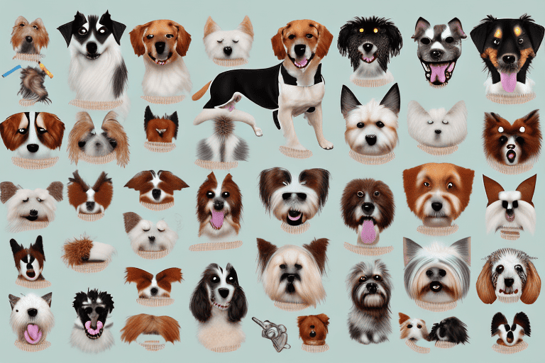 Several different breeds of dogs