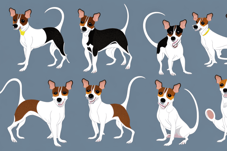 Several distinct types of rat terrier dogs