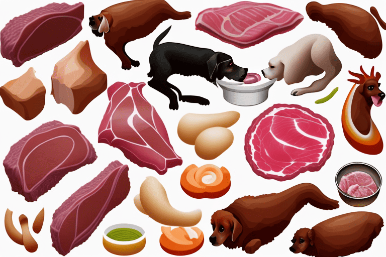 Various types of raw meat such as chicken