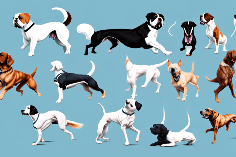 Several different breeds of dogs