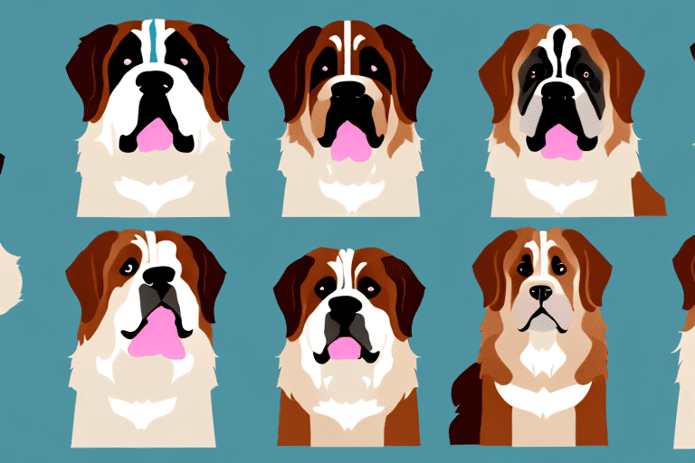 Several distinct types of saint bernard dogs showcasing their unique features and differences