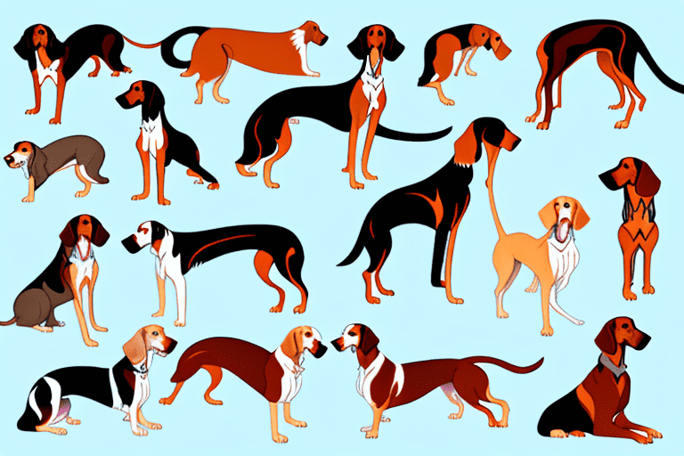 Several distinct types of saluki dogs in various poses