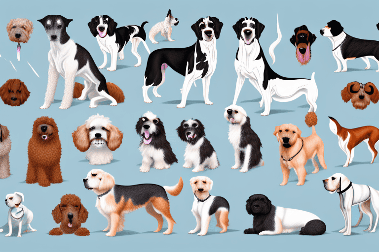 Several different breeds of dogs