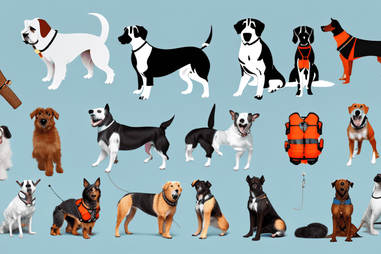 Various breeds of dogs