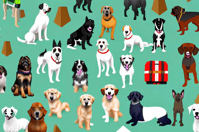 Various breeds of dogs