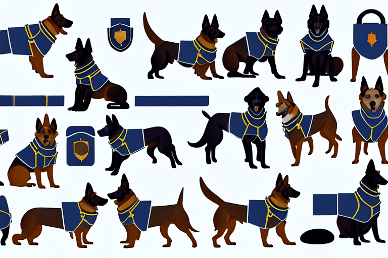 Various breeds of dogs like german shepherds