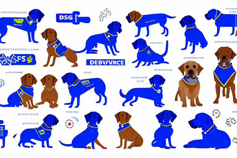 Various types of service dogs