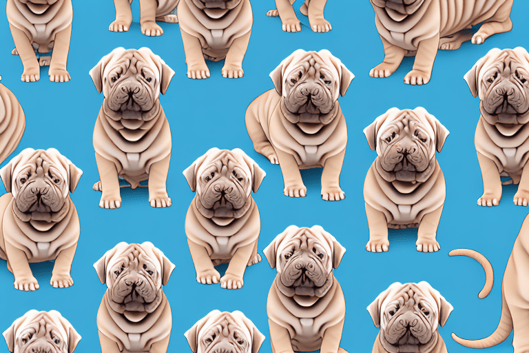 Several different types of shar pei dogs