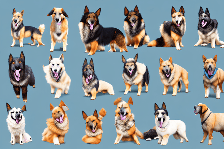 Several different types of shepherd dogs