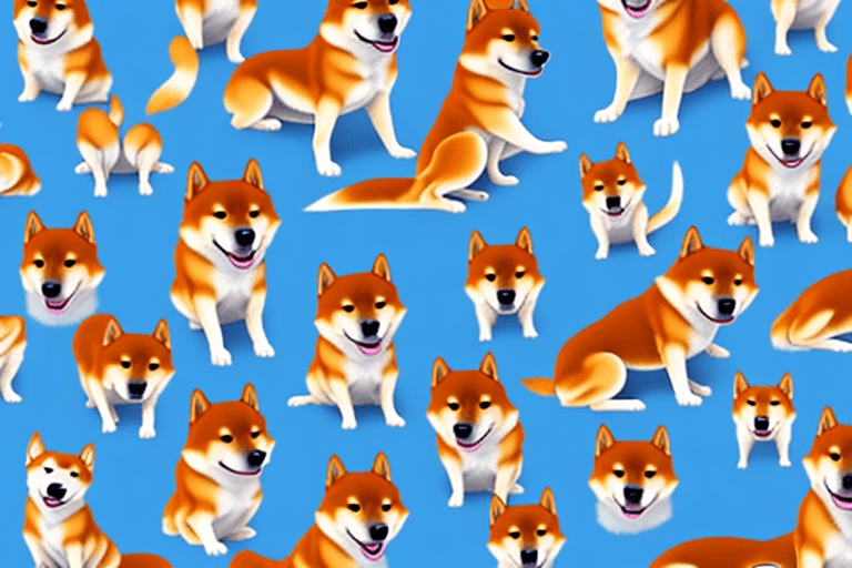 Several distinct types of shiba dogs