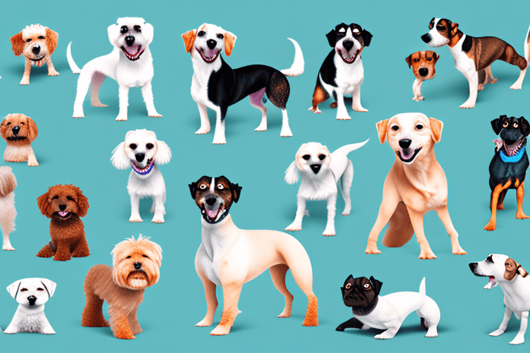 Several different breeds of short-legged dogs