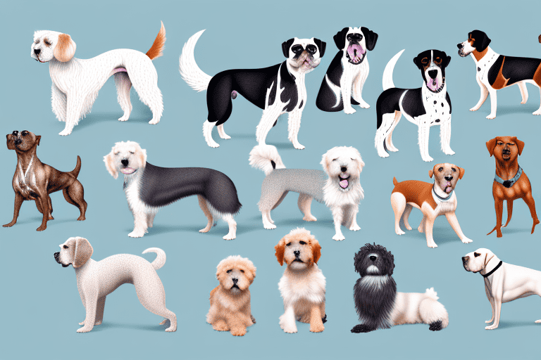 Several different breeds of dogs