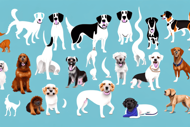 Several different breeds of dogs