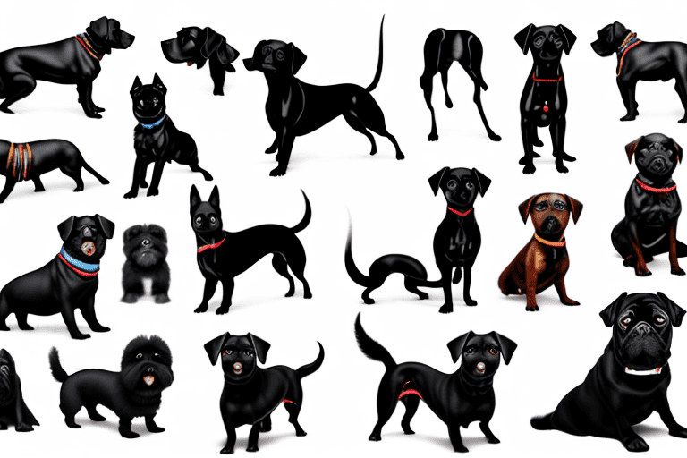 Various small black dog breeds