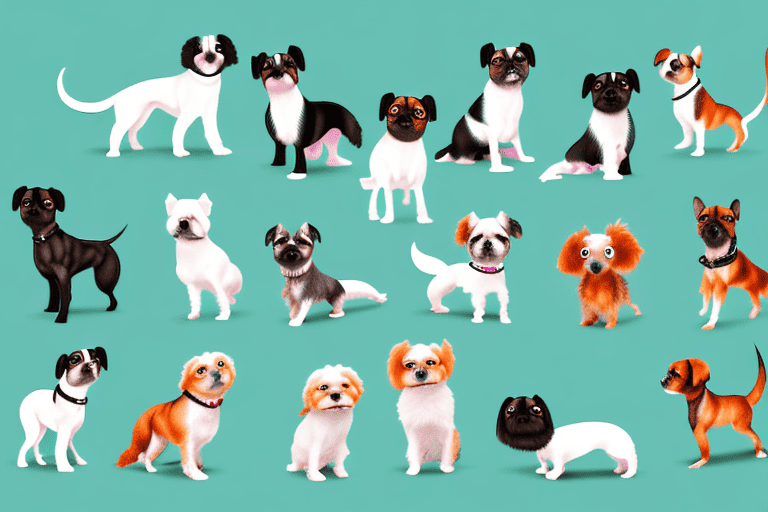 Various types of small dogs in different poses