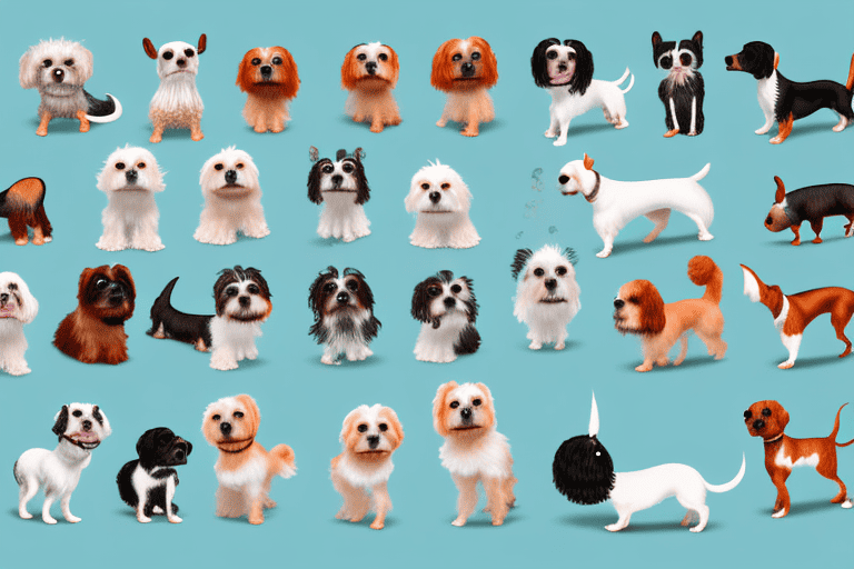 Several different types of small breed dogs