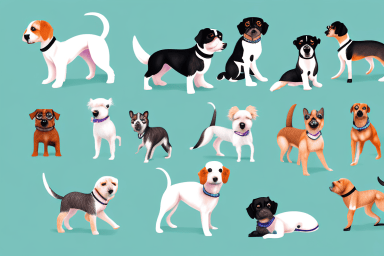 Several different types of small to medium-sized dogs