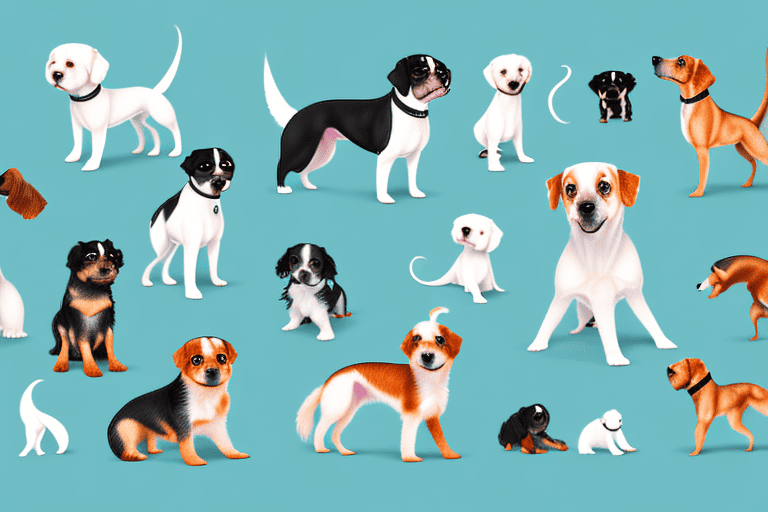 Several different types of small to medium-sized dogs