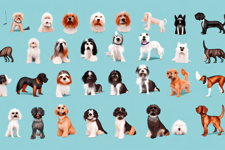 Various small to medium sized dog breeds