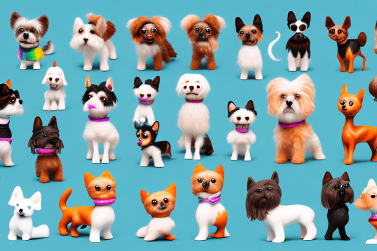 Several different small toy dog breeds