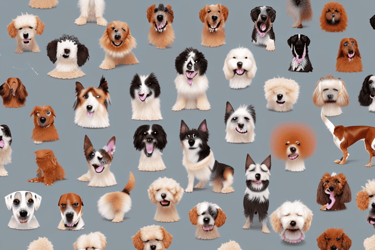 Several different breeds of dogs