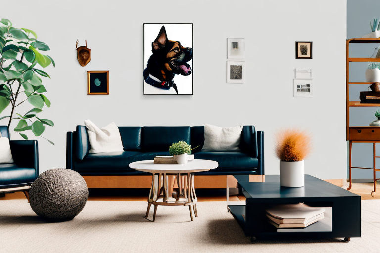 A living room with various types of dog-friendly furniture