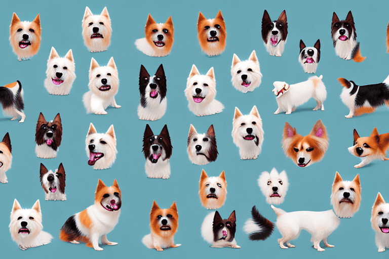 Various spitz dog breeds