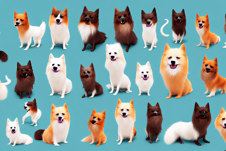 Several distinct spitz dog breeds