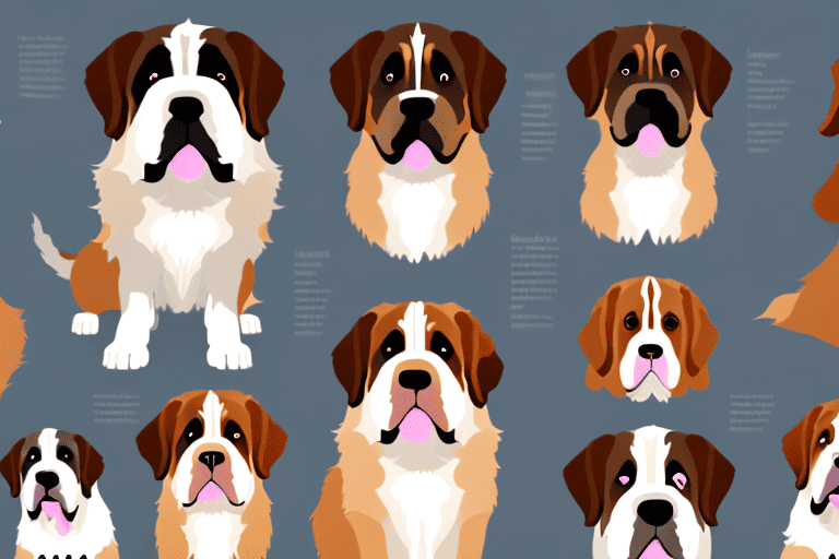 Several distinct types of st. bernard dogs