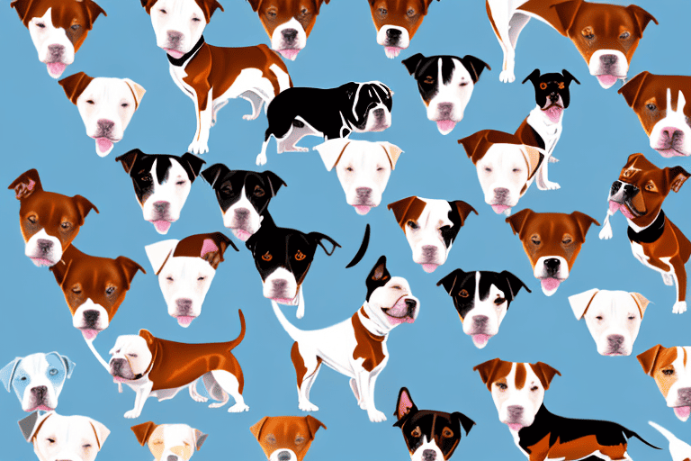 Different types of staffordshire bull terrier dogs showcasing their unique characteristics and colors