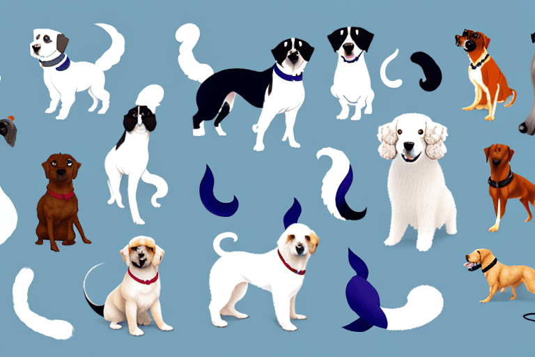 Several different breeds of dogs