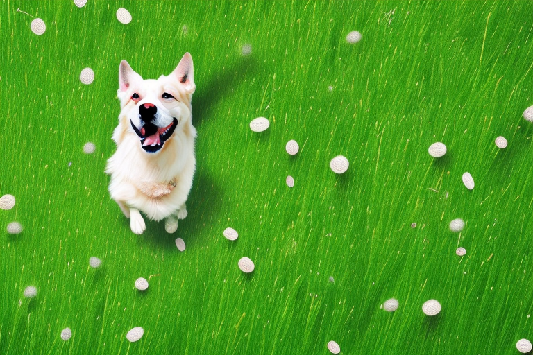 A few different types of grass seeds scattered around