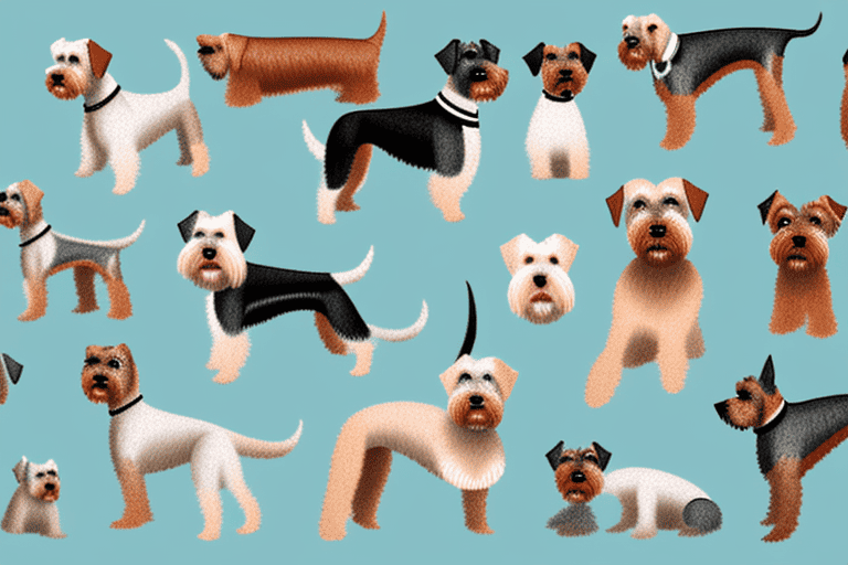 Several different types of terrier dogs typically found in the uk