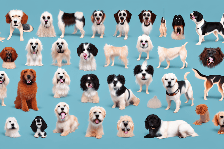 Several different breeds of dogs