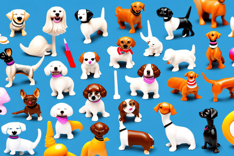 Various types of toy dogs