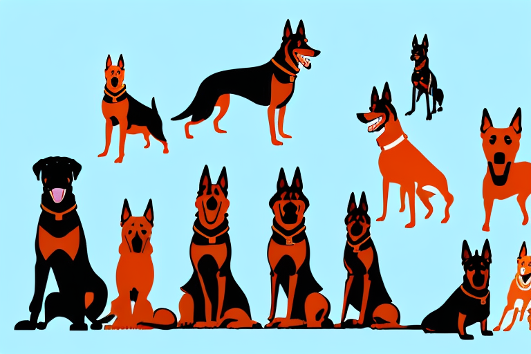 Several different types of guard dogs