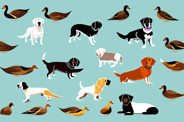 Various breeds of dogs