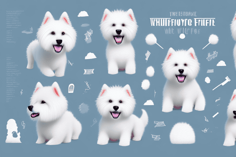 Several different types of white fluffy dogs