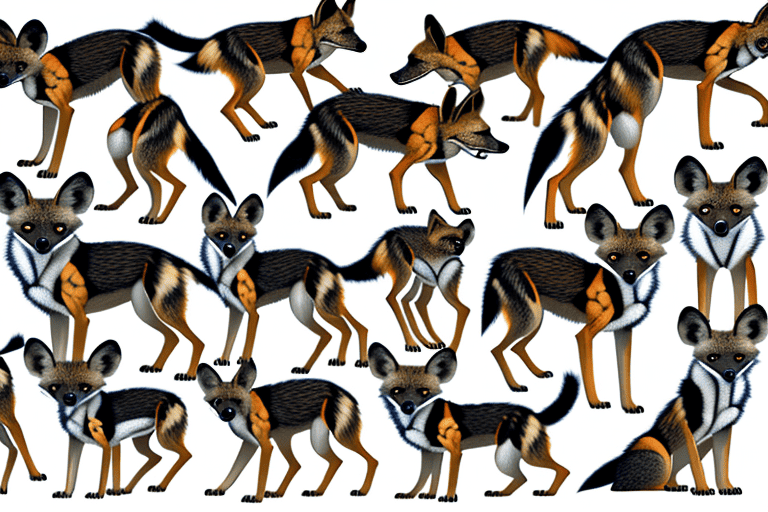 Several different types of wild dogs native to africa