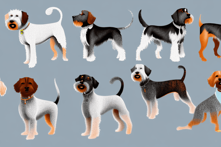 Several different types of wirehaired dogs