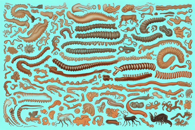 Several different types of worms