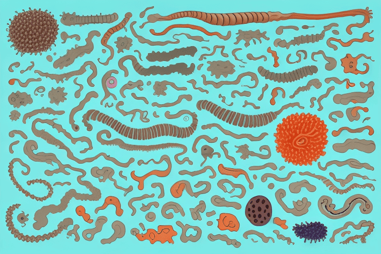 Various types of worms typically found in dogs