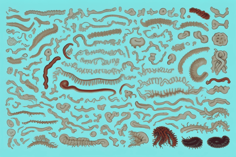 Several different types of worms typically found in dogs