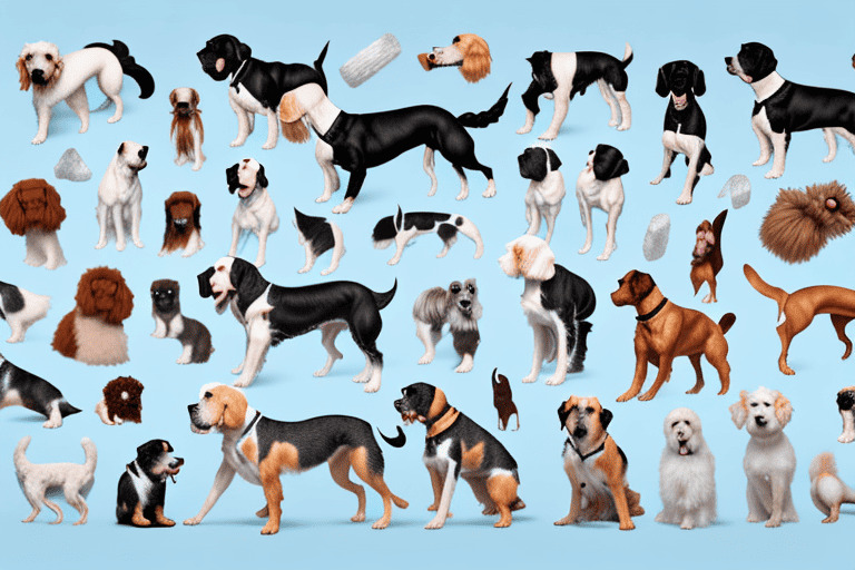 Several different breeds of dogs