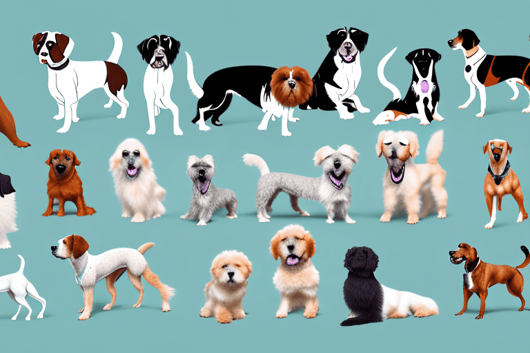 Several different breeds of dogs